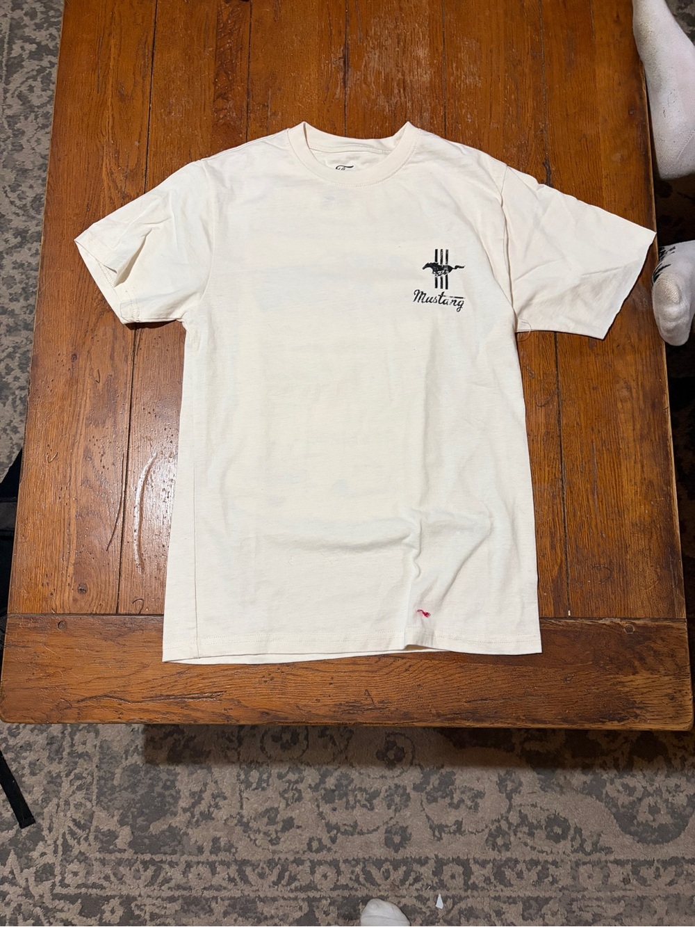 Ford Cream Mustang Short-Sleeve Logo Tee - Men's